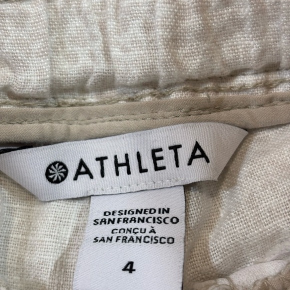 NWOT Athleta Cabo Linen Joggers Micro Cheetah Print - Picture 14 of 16
